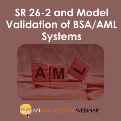SR 26-2 and Model Validation of BSA/AML Systems
